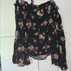American Eagle floral off-the-shoulder top